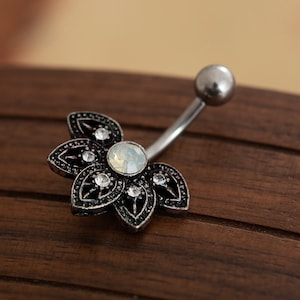 Retro flower belly ring,Flower Belly Ring, Belly Button Ring, Body Jewelry, Belly Ring, Best Gift For Her, belly ring