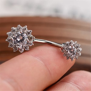 Sale-CZ Anillo para el ombligo, Anillo para perforación del ombligo, Anillo para el ombligo, Joyería para el cuerpo, Anillo para el vientre, El mejor regalo para usted