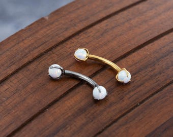 18g/16g Opal Curved Barbell,Eyebrow ring, rook earrings,cartilage earring