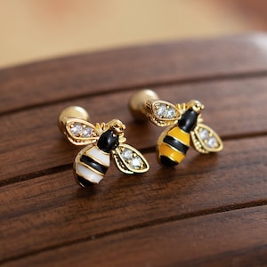 Bee earrings,Cartilage Earring 16g Helix Earring Helix Piercing Cartilage stud Cartilage Piercing