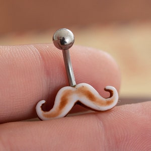 Lovely Moustache Belly Ring, Belly Button Ring, Body Jewelry, Belly Ring, Best Gift For Her,  belly ring,flower belly ring