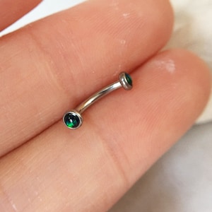 16g Green stone eyebrow,Eyebrow ring, rook barbell,rook earrings, Eyebrow Curved Barbell Jewelry,cartilage earring,Lip ring,Best gift