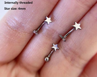 16g/18g Star eyebrow ring, rook barbell,rook earrings, Curved Barbell Jewelry ,cartilage earring.Best gift