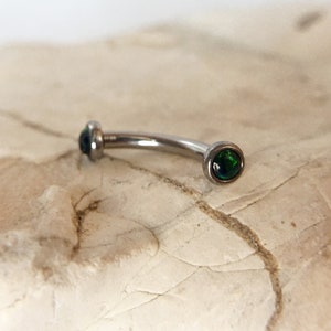 16g Green stone eyebrow,Eyebrow ring, rook barbell,rook earrings, Eyebrow Curved Barbell Jewelry,cartilage earring,Lip ring,Best gift