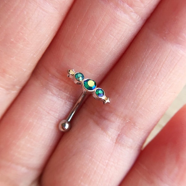 Piercing de sobrancelha 16g, piercing rook, brinco rook, joia de piercing de sobrancelha com barra curva, brinco de cartilagem, melhor presente