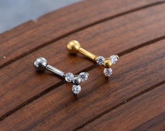 16g flower Curved Barbell,Eyebrow ring, rook earrings,cartilage earring