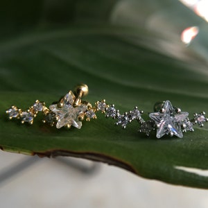 Star earrings,Cartilage Earring Helix Earring Helix Piercing Cartilage stud Cartilage Piercing,flower earring