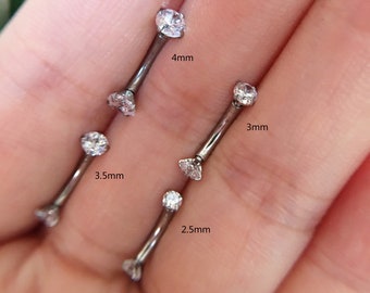 14G 2.5mm/3mm/3.5mm/4mm Stone/ CZ Belly Ring, Navel Piercing Ring,Belly Button Ring, Body Jewelry, Belly Ring, Best Gift For You