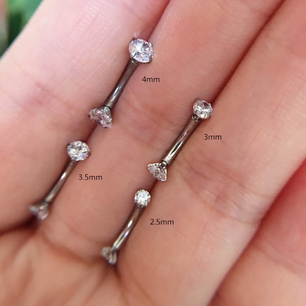 14G 2.5mm/3mm/3.5mm/4mm Stone/ CZ Belly Ring, Navel Piercing Ring,Belly Button Ring, Body Jewelry, Belly Ring, Best Gift For You