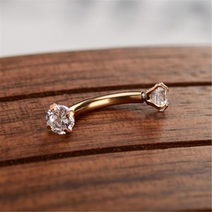 6mm, 8mm,10mm Eyebrow ring, rook barbell, body piercing jewelry,rook earrings, Eyebrow Curved Barbell Jewelry - cartilage earring 16g