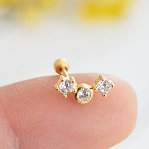 20g Gouden oorbellen, Kraakbeen oorbel Helix Earring Helix Piercing Kraakbeen stud Kraakbeen Piercing