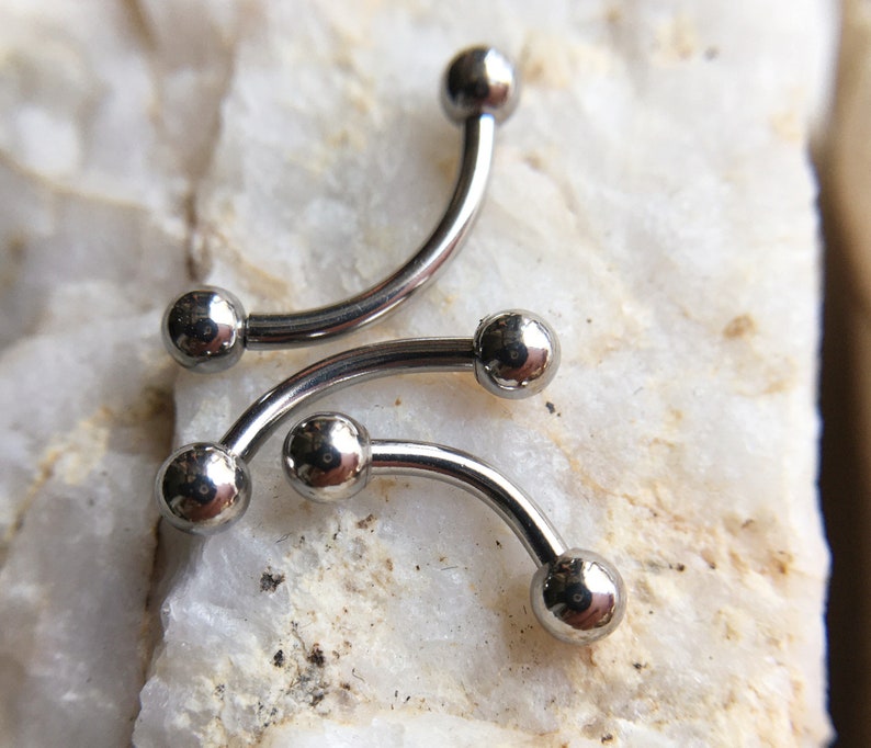 16G/14g Surgical Steel Belly Button Ring,Navel Piercing Ring,Two Ball Belly Ring,Belly Ring.Eyebrow Piercing. Small Belly ring.lip Ring,gift image 5