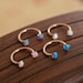 Opal Daith Earring, Septum Ring, Tragus, Horseshoe Hoop, 8/10mm Hoop Jewelry, 16g Horseshoe Ring, Rose gold Horseshoe with opal stone, 