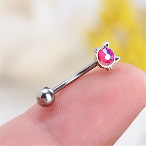 Cat eyebrow,Eyebrow ring, rook barbell, body piercing jewelry,rook earrings, Eyebrow Curved Barbell Jewelry - cartilage earring 16g