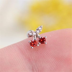 Boucles d'oreilles cerise mignonnes, boucle d'oreille cartilage boucle d'oreille hélice piercing hélice clou cartilage piercing cartilage