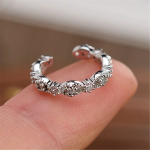 cz ear cuff, Sterling silver ear cuff, Non pierced cz ear cuff, Dainty ear cuff, Sterling Silver Jewelry,Conch Piercing