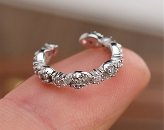 cz ear cuff, Sterling silver ear cuff, Non pierced cz ear cuff, Dainty ear cuff, Sterling Silver Jewelry,Conch Piercing