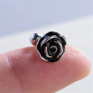 earrings,Cartilage Earring, 16g, Helix Earring,Helix Piercing,Cartilage stud,Cartilage Piercing, Rose earrings