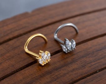G23 Titanium  Nose Ring, flower  Nose Stud
