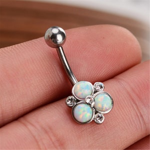 opal Belly Ring, Belly Button Ring, Body Jewelry, Belly Ring, Best Gift For Her, Gem  belly ring