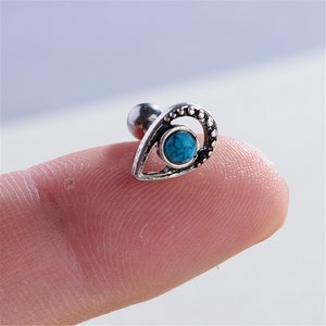 earrings,Cartilage Earring, 16g, Helix Earring,Helix Piercing,Cartilage stud,Cartilage Piercing,Turquoise earrings