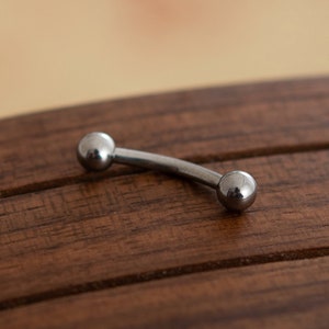 8mm, 3mm Ball Eyebrow ring, rook barbell, body piercing jewelry,rook earrings, Eyebrow Curved Barbell Jewelry - cartilage earring 16g