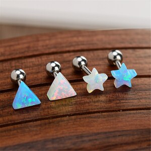 Opal earrings,Cartilage Earring 16g Helix Earring Helix Piercing Cartilage stud Cartilage Piercing