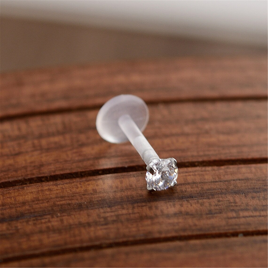 Clear CZ Triple Forward Helix Bioflex Bioplast Earring Cartilage Tragus ...