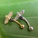 Lovely Bee eyebrow,Eyebrow ring,rook barbell, body piercing jewelry,rook earrings, Eyebrow Curved Barbell Jewelry - cartilage earring 16g