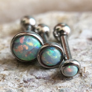 Opal earrings,Cartilage Earring 16g Helix Earring Helix Piercing Cartilage stud Cartilage Piercing