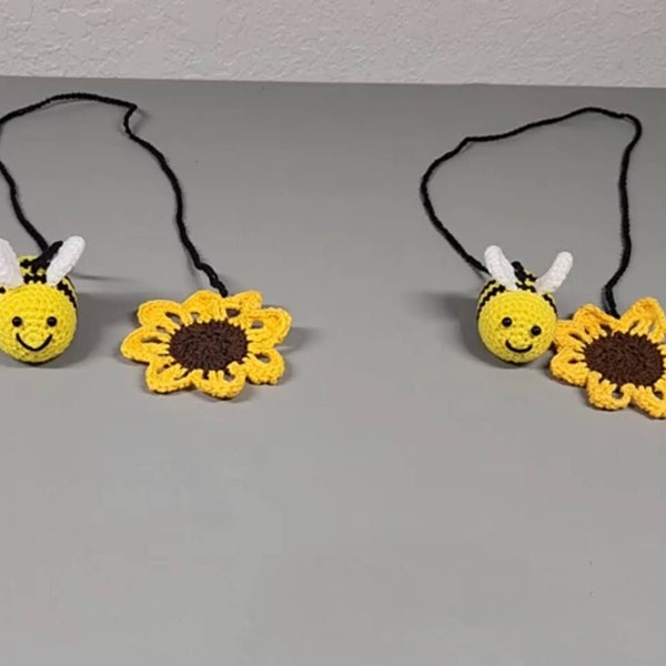 Bumble Bee and Sunflower Rearview Mirror Hanger   **DIGITAL DOWNLOAD ONLY**