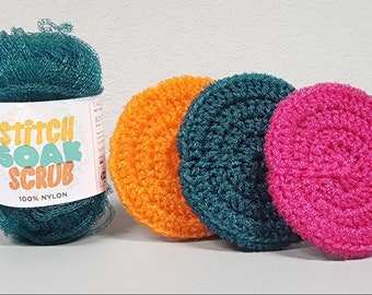 Scrubby da cucina utilizzando il marchio Lion Stitch Soak Scrub 100% nylon ***SOLO DOWNLOAD DIGITALE***