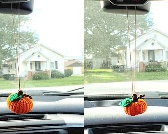 Crochet Pumpkin Rearview Mirror Decoration   ***DIGITAL DOWNLOAD ONLY***