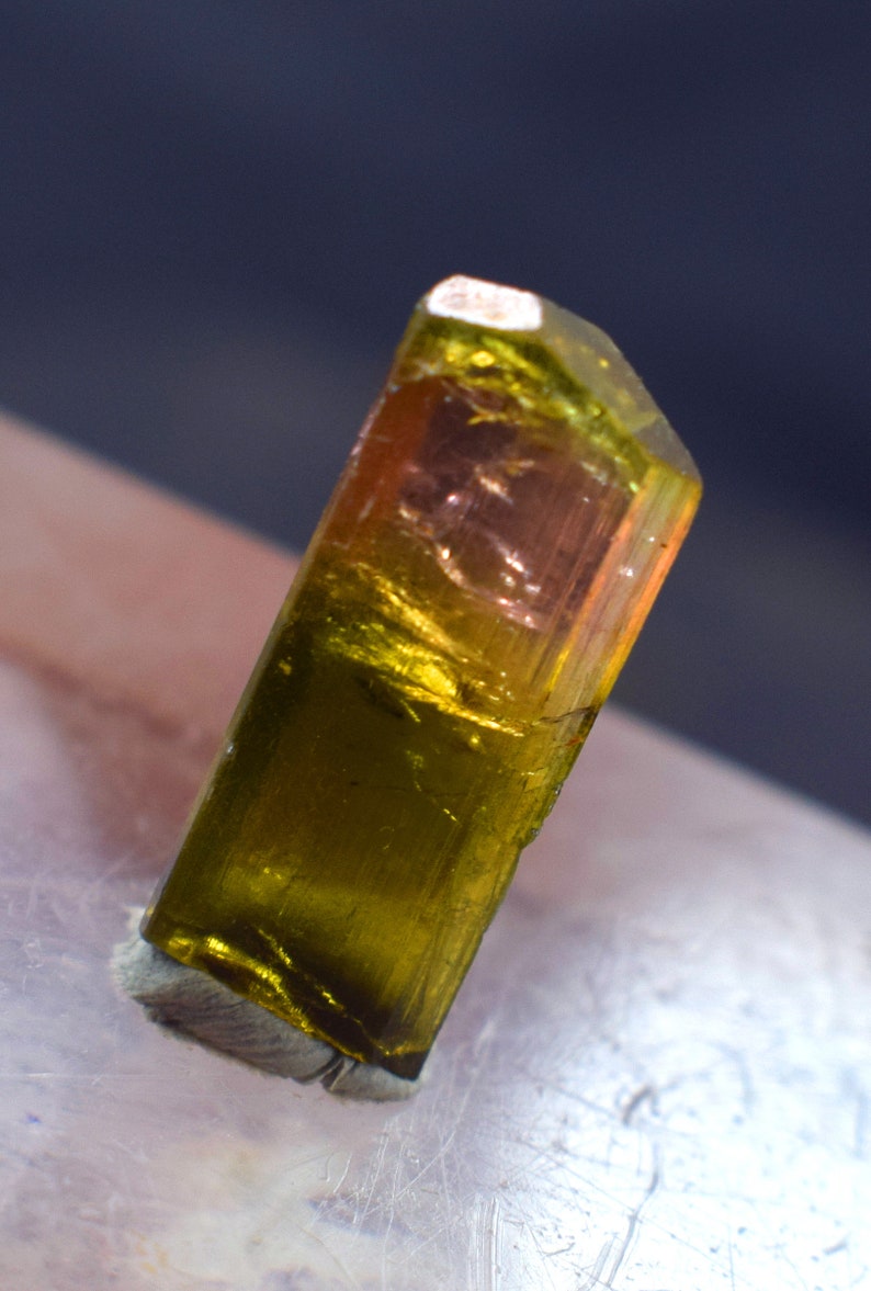 9.35 Carats Terminated And Undamaged Bi-Color Tourmaline Crystal From Afghanistan 22*9*4 mm