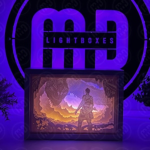 God of War Light Box: Atreus & Jörmungandr, Norse Mythology Night Light