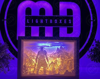 Caja de luz Deluxe de Elder Scrolls Skyrim, decoración LED 3D para sala de juegos, lámpara de escritorio gamer, luz nocturna LED, regalo gamer, caja de luz personalizada