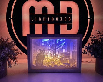 Caja de luz Stray Cat: luz nocturna 3D para sala de juegos, decoración para habitación gamer