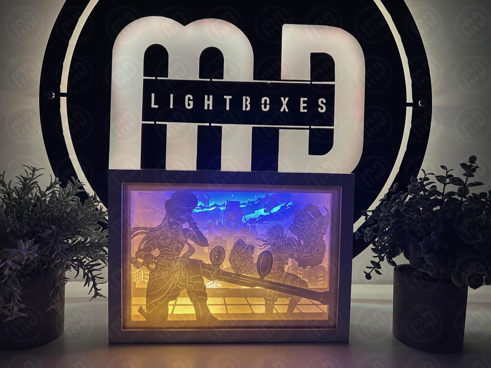 League of Legends Arcane - Caitlyn and Vi - Light Box | Gaming Room Decor | Gaming Night Light