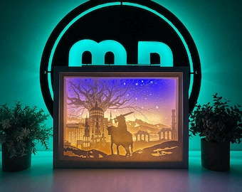 Caja de luz de pared de gran tamaño de Elden Ring, decoración de juegos RGB