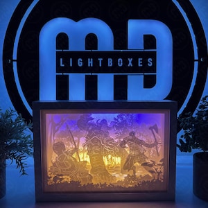 God of War Kratos and Atreus Light Box | Gaming Room Decor | Gaming Night Light