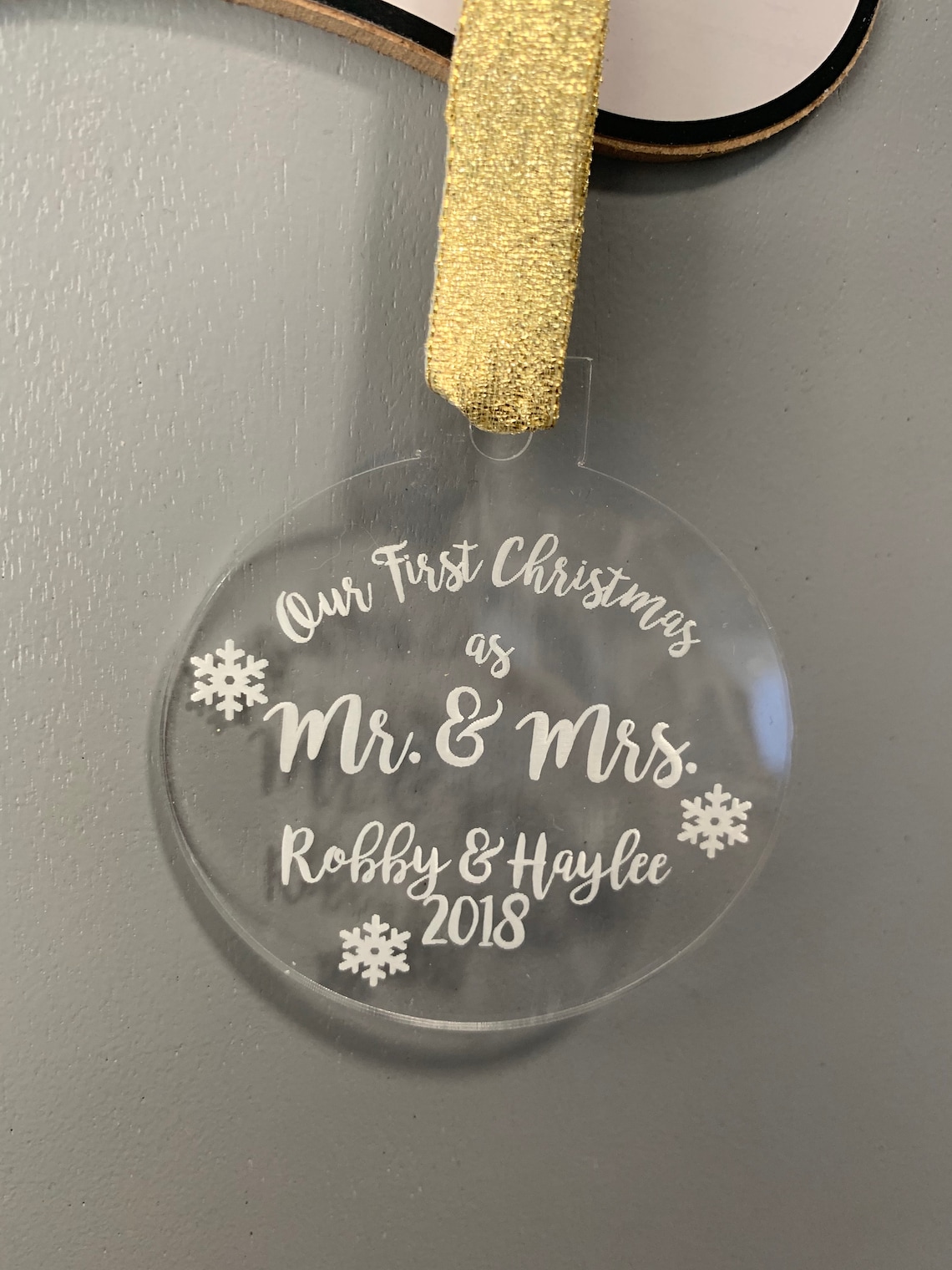 Acrylic Personalized Wedding Ornaments Etsy