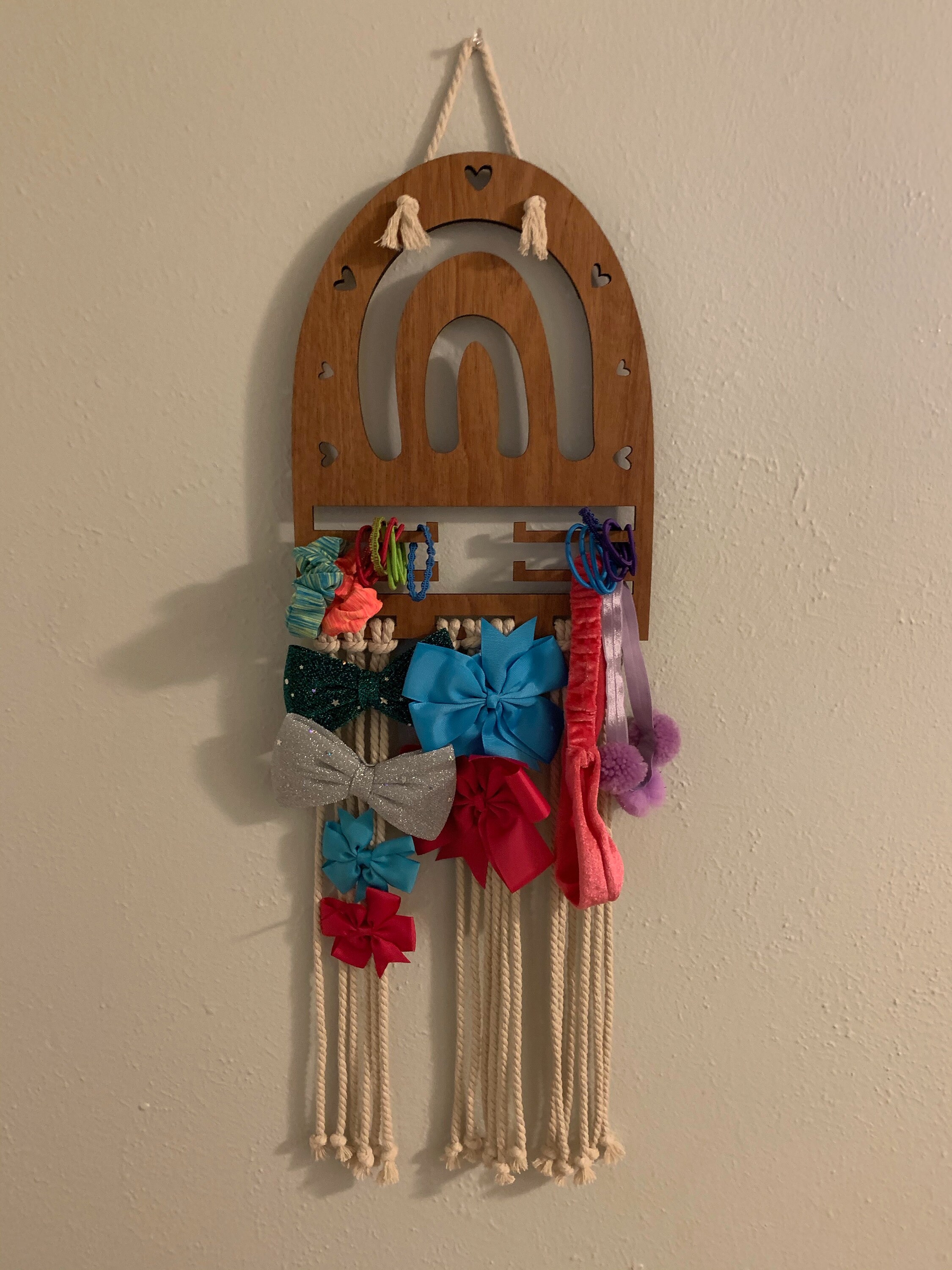 Wooden Scandinavian Rainbow Bow Holder Girls Hair Bow Custom Etsy UK