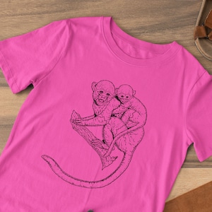 Moon Mouse Apparel Mama Monkey Soft Kids Unisex Youth Printed Cotton T-Shirt Top