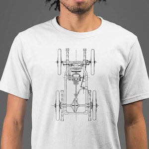 Mond Maus Bekleidung altes Auto Design Unisex Erwachsene gedruckt Baumwolle Crew T Shirt