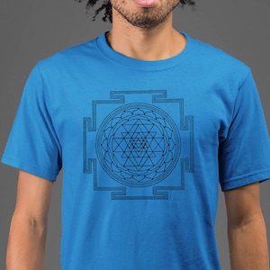 Moon Mouse Apparel Sri Yantra Symbol Unisex Adult Printed Cotton Crew T Shirt