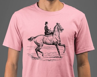 Moon Mouse Apparel Horse Drawing Unisex Adult Printed Cotton Crew T Shirt