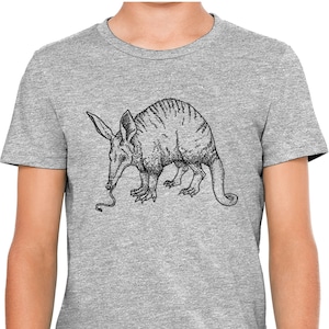 Moon Mouse Apparel Aardvark Drawing Kids Unisex Cotton Youth Printed T-Shirt