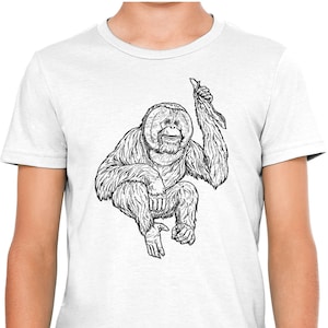 Moon Mouse Apparel Jungle Orangutan Print Unisex Kids T-Shirt