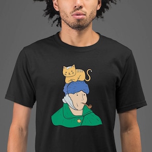 Mond Maus Bekleidung Vincent Van Gogh Kitty Unisex Erwachsene gedruckt Baumwolle Crew T Shirt