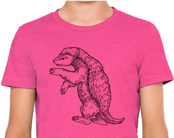 Moon Mouse Apparel Honey Badger Print Unisex Kids T-Shirt